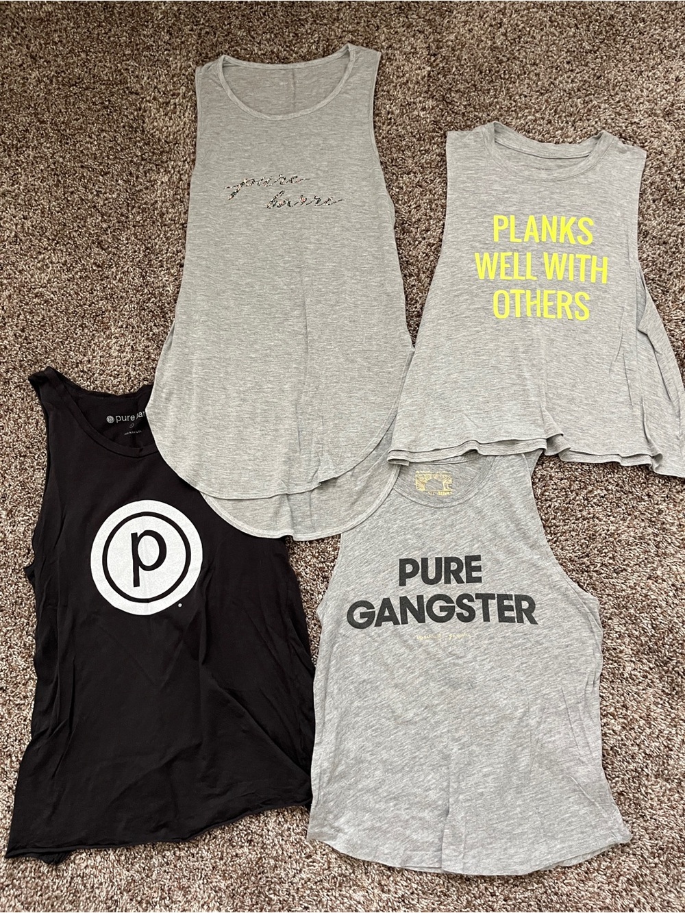 Mixed Activewear Tank Tops - Grey & Black Set